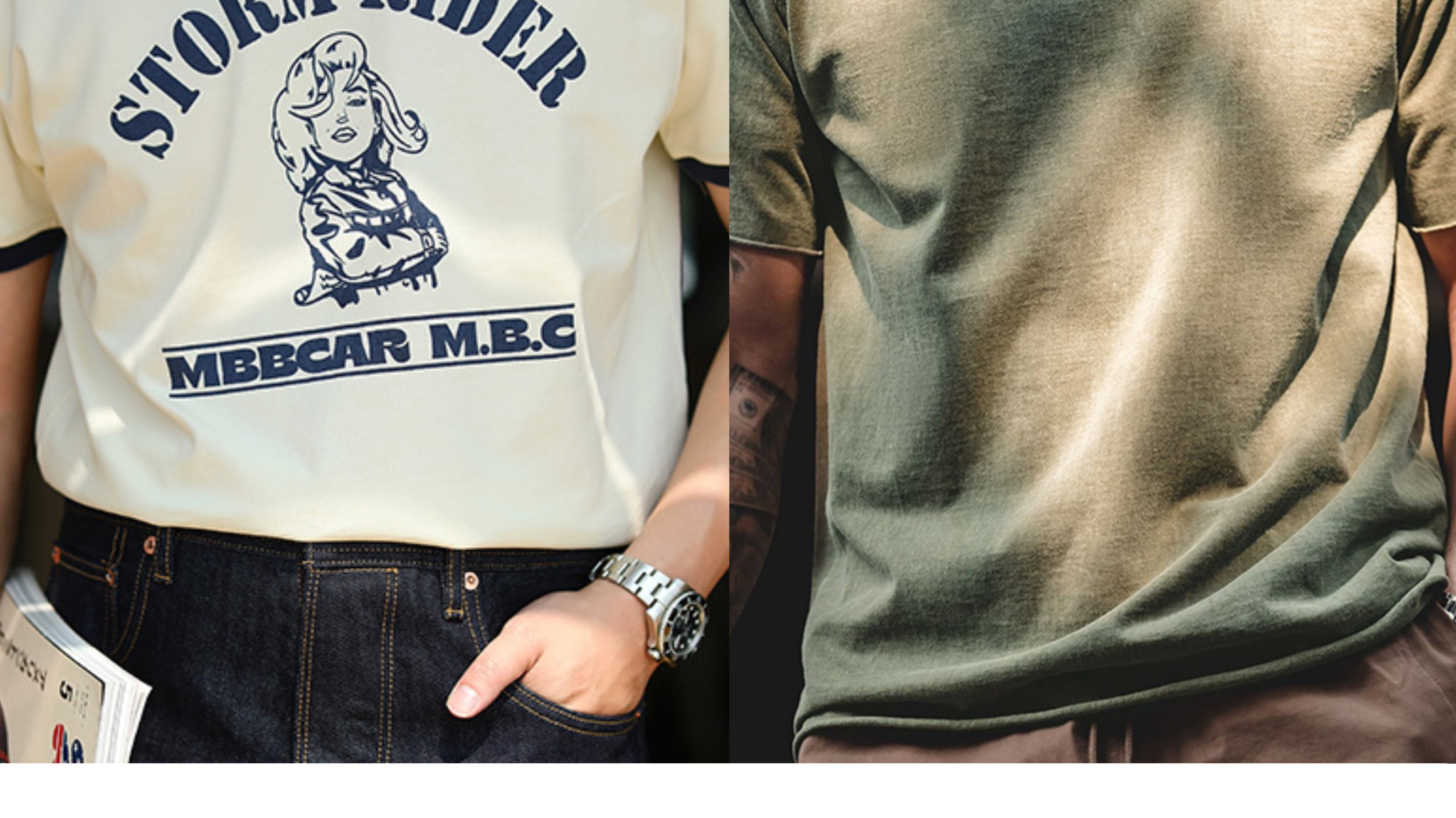人気上昇中!リンガーT&ヘンリーネックTシャツ