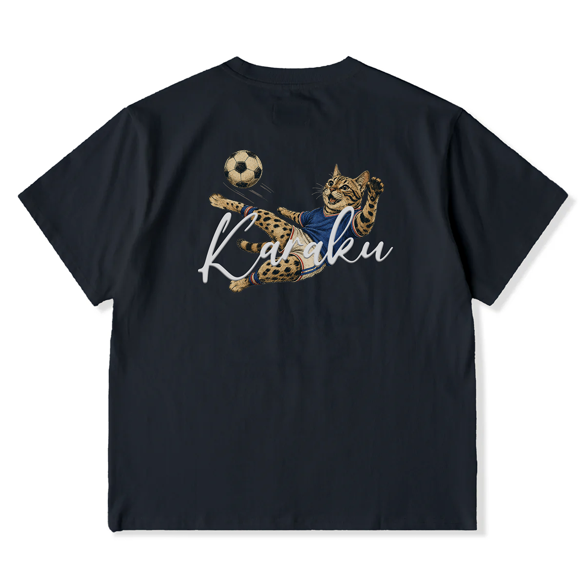 予約】「SAMURAI BLUE CAT」ベンガルサッカー選手プリント＆刺繍入り