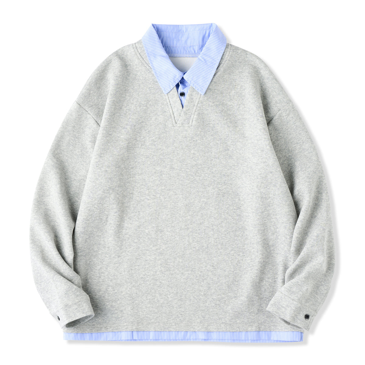 2色展開 配色切替フェイクレイヤードスウェットシャツ – Karakubuy