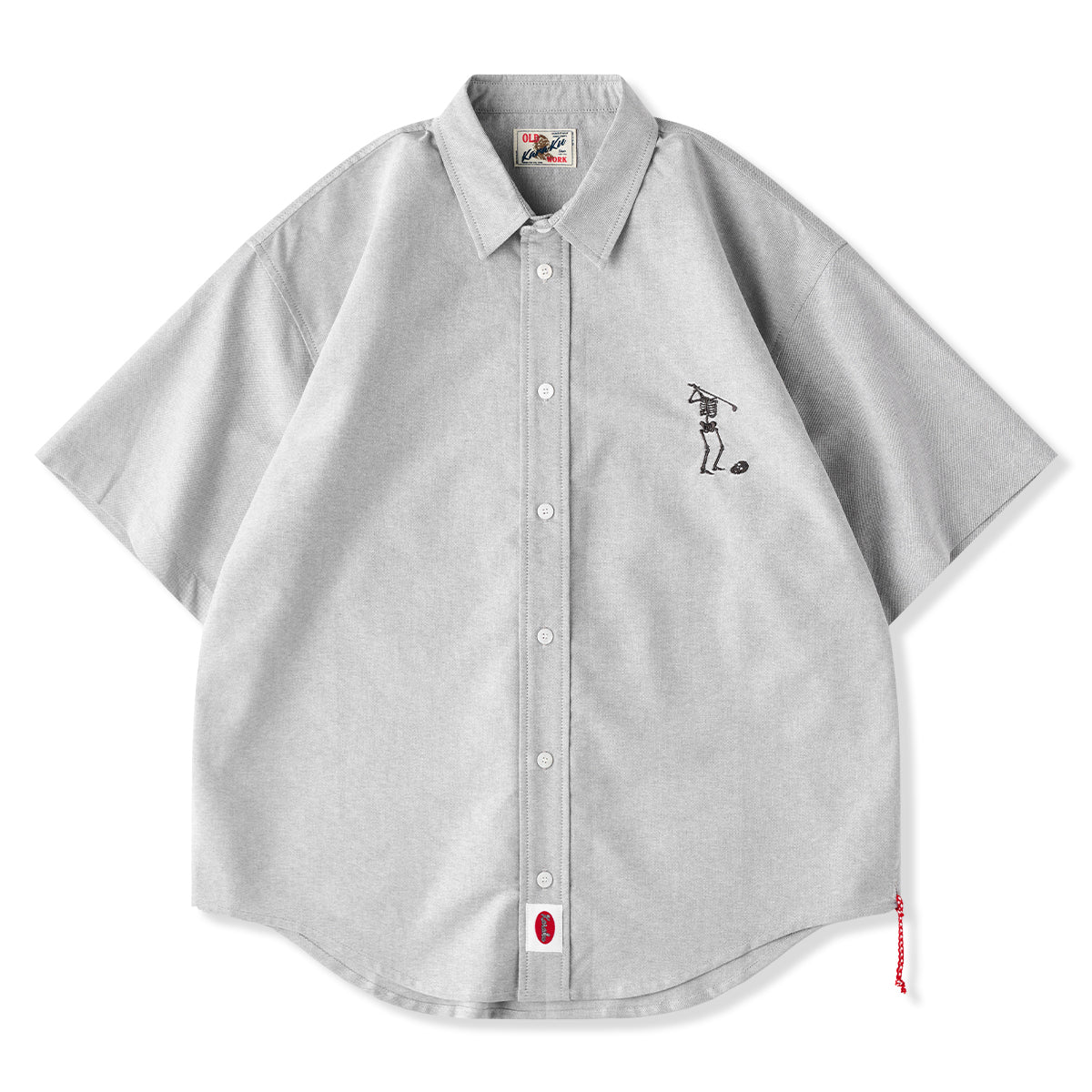 [karaku] 「ゴルフスイングの首が落ちた骸骨」刺繍入りポロシャツLブルー ゴルフスイングの首が落ちた骸骨」刺繍入りポロシャツ \u2013 Karakubuy