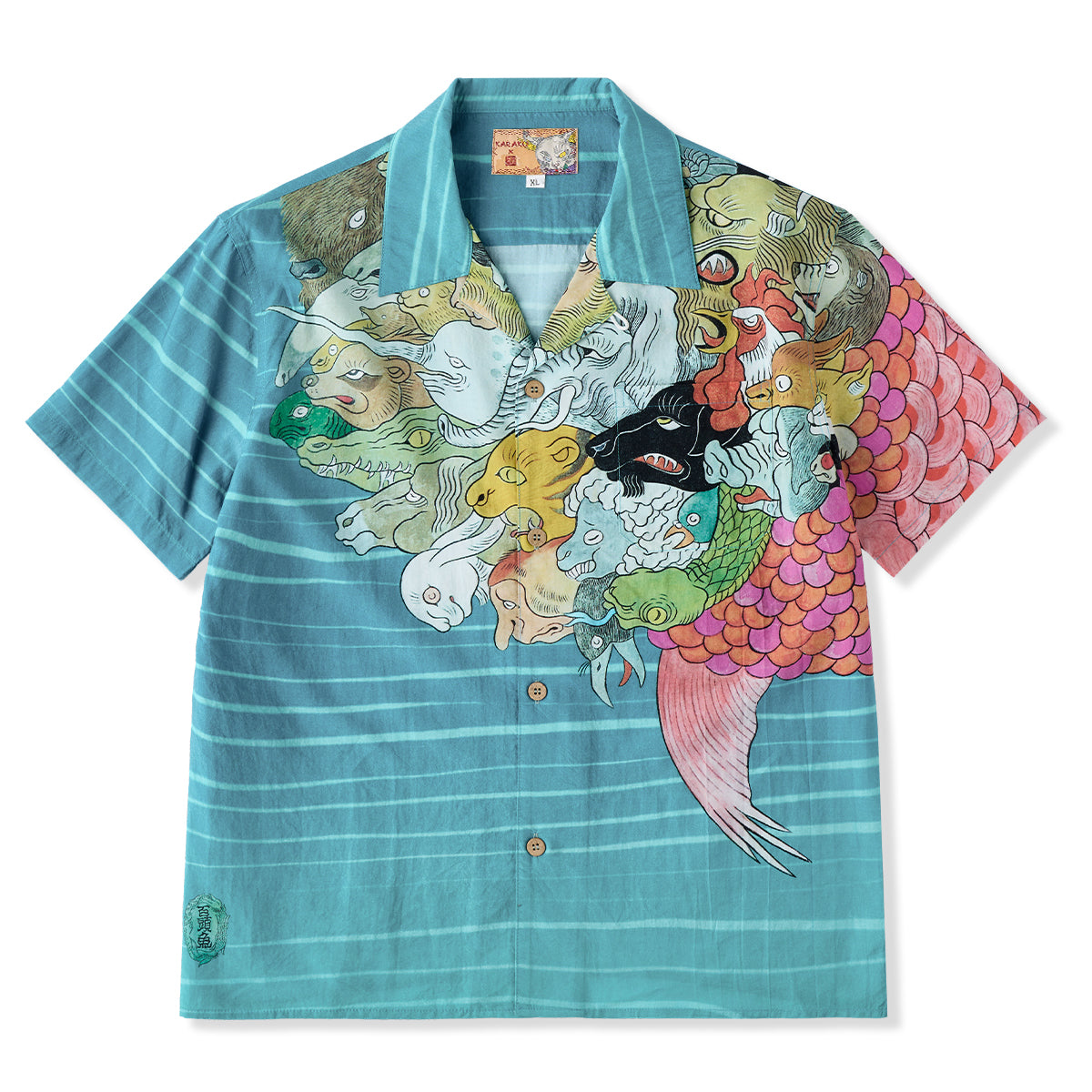 KARAKU×石黒亜矢子「百頭魚」浮世絵風テンセルアロハシャツ – Karakubuy