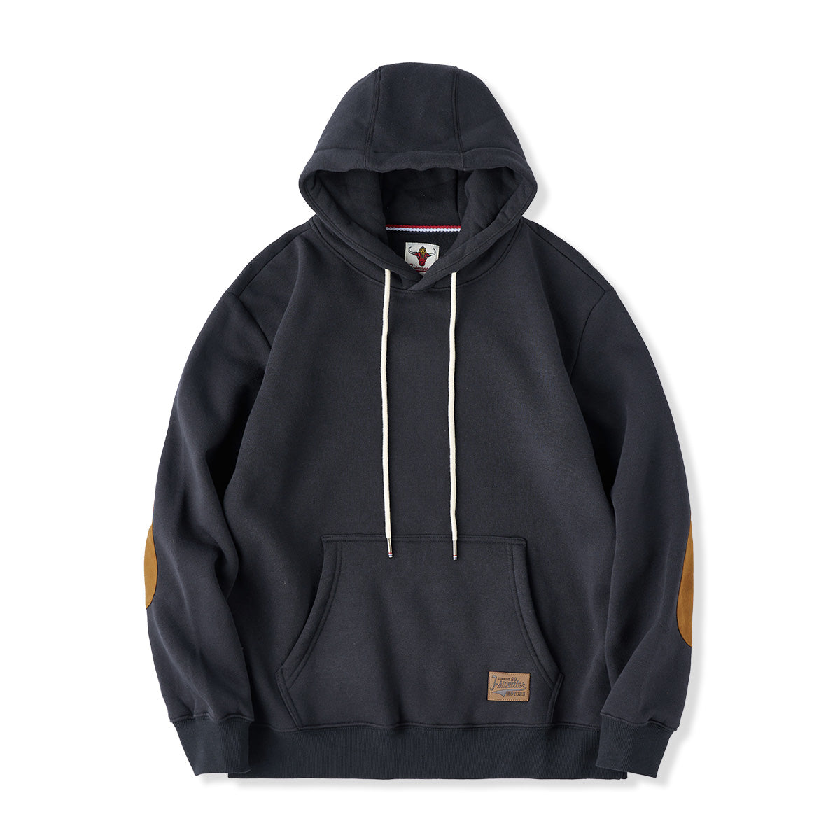 裏起毛 肘配色パッチ入りプルオーバーパーカー – Karakubuy