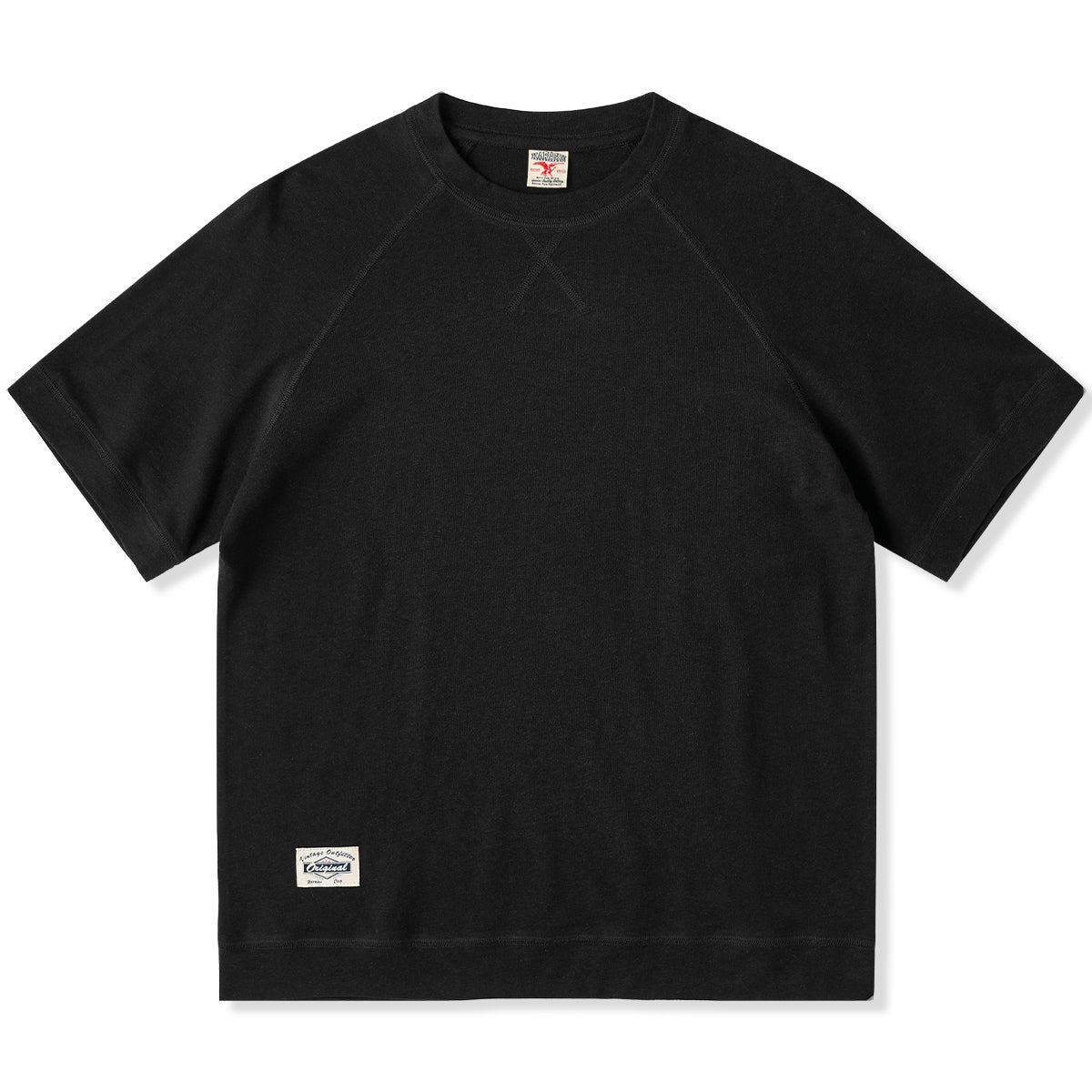 Vガゼット入り ヘンプ×ウール混紡オーダーメイド生地半袖Tシャツ