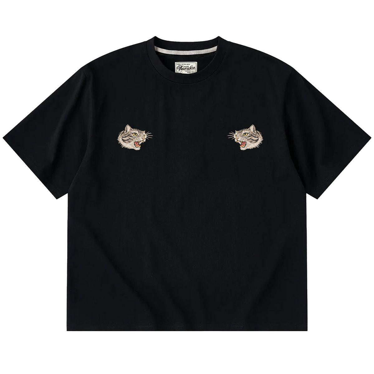 予約】「咆哮するキジトラ猫」横須賀風刺繍入りコットンTee – Karakubuy