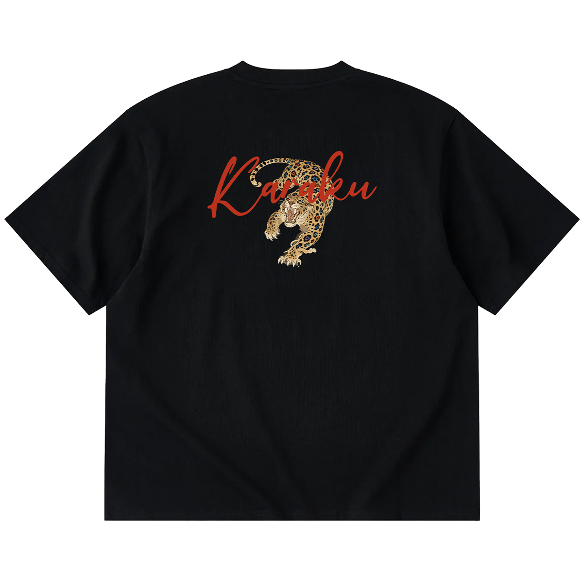 49.ヒョウ柄＊さやたぐ 予約】ヒョウプリント＆「豹」・KaraKu刺繡入りコットンTee – Karakubuy