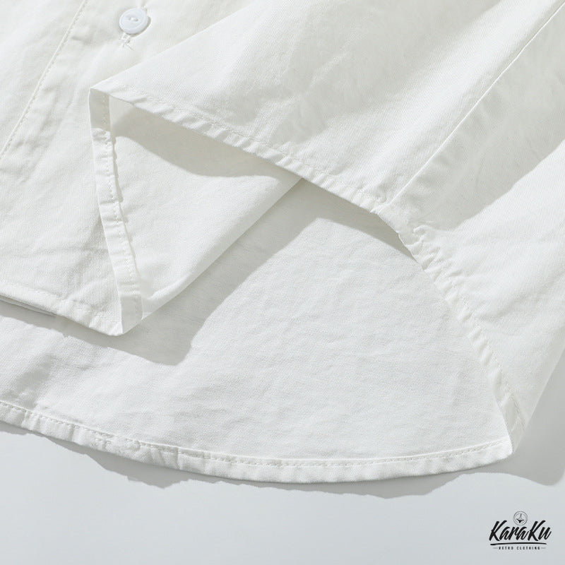 バック刺繍入り コットンベースボールシャツ