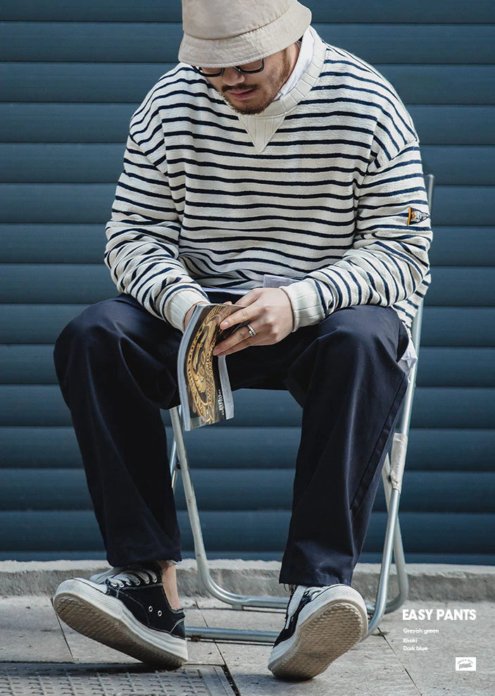 レトロゆったりカジュアルイージーパンツ