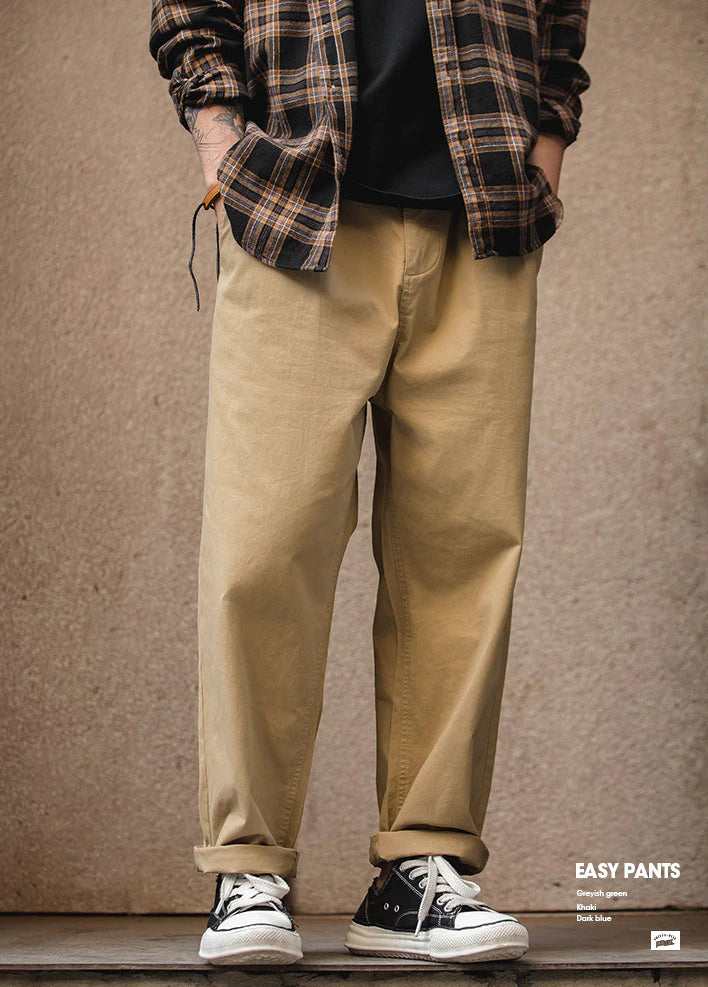 レトロゆったりカジュアルイージーパンツ