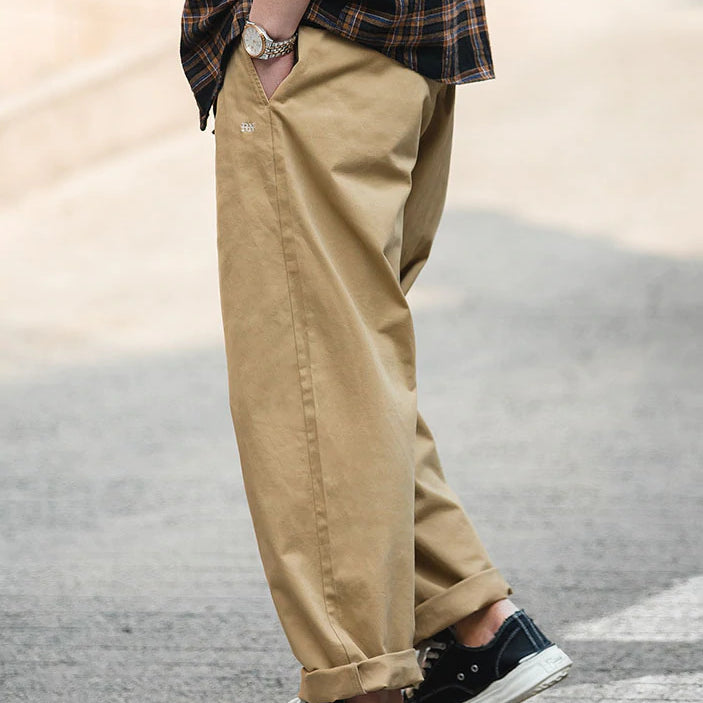 レトロゆったりカジュアルイージーパンツ