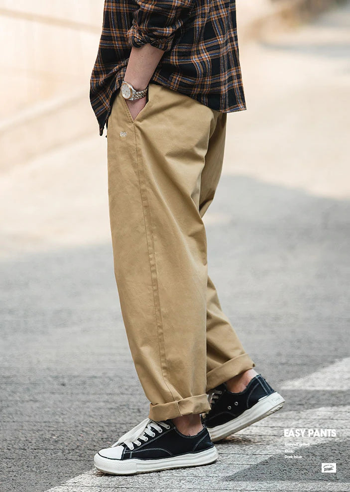 レトロゆったりカジュアルイージーパンツ