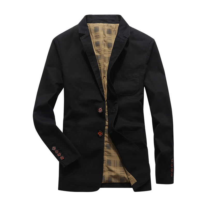 裏チェック柄 コットンブレザージャケット