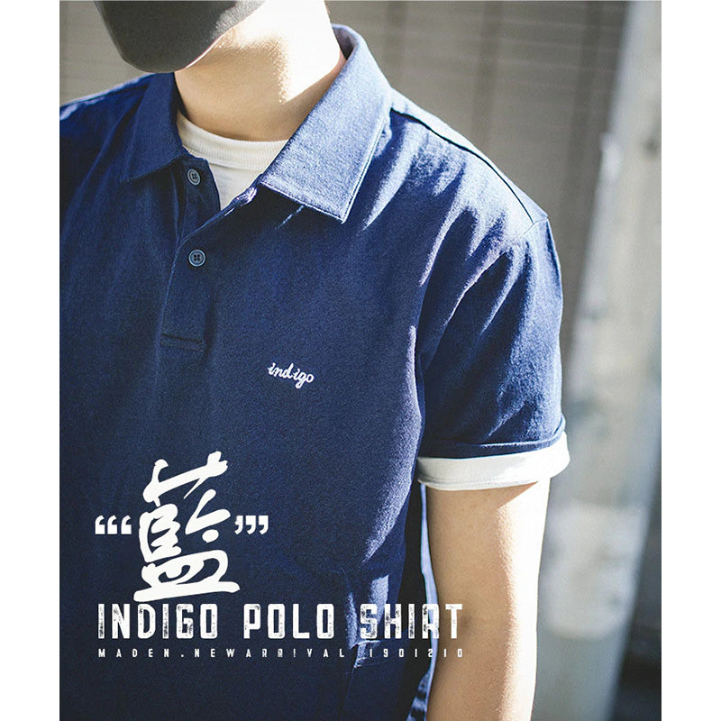 インディゴ ポロシャツ
