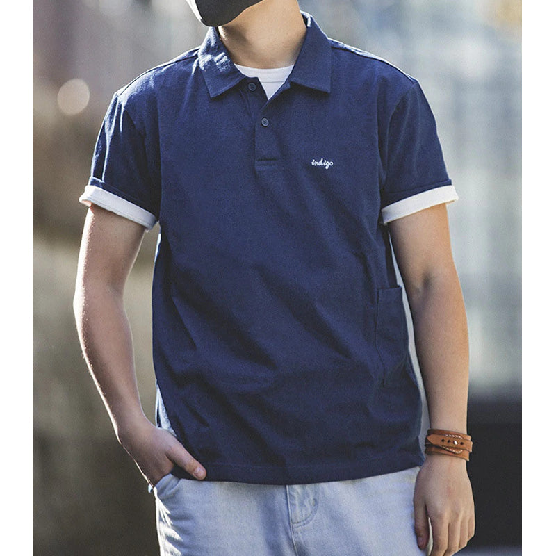 インディゴ ポロシャツ