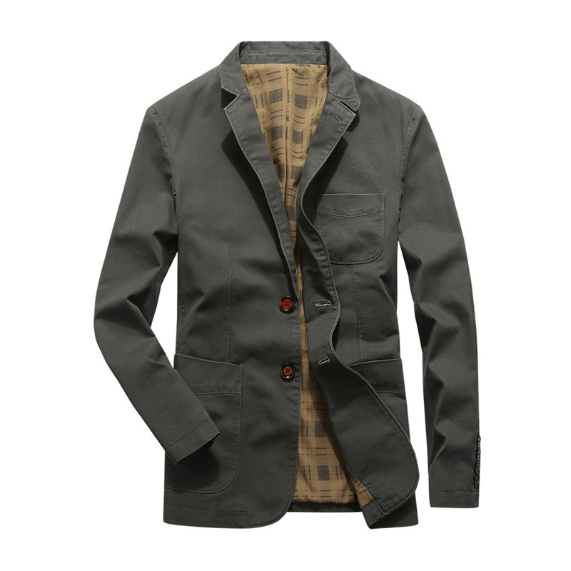 裏チェック柄 コットンブレザージャケット