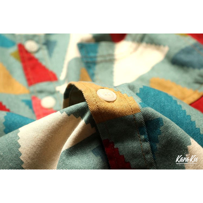 カラフルトライアングル総柄シャツ