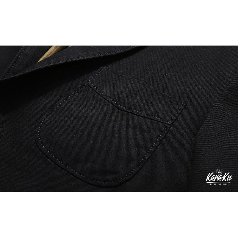 裏チェック柄 コットンブレザージャケット