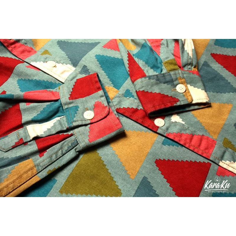 カラフルトライアングル総柄シャツ
