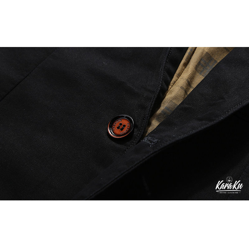 裏チェック柄 コットンブレザージャケット