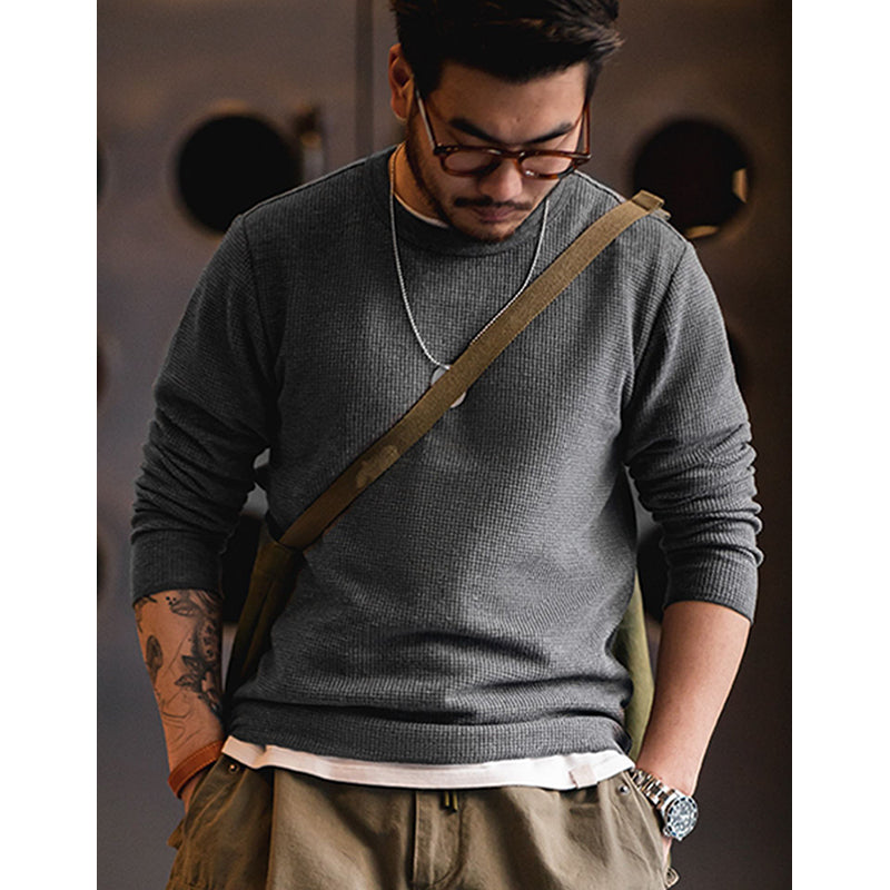 ワッフル 単色ヘビーウェイトロンT