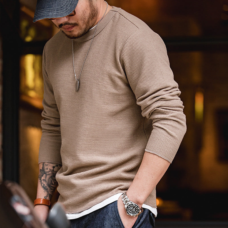 ワッフル 単色ヘビーウェイトロンT