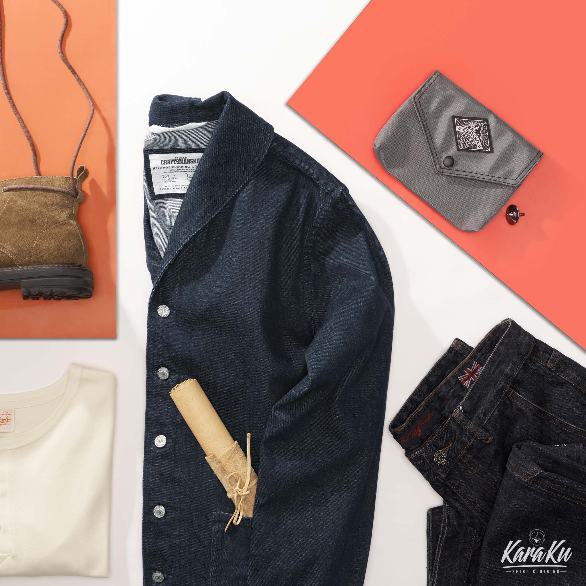 13.5ozデニムジャケット カバーオール