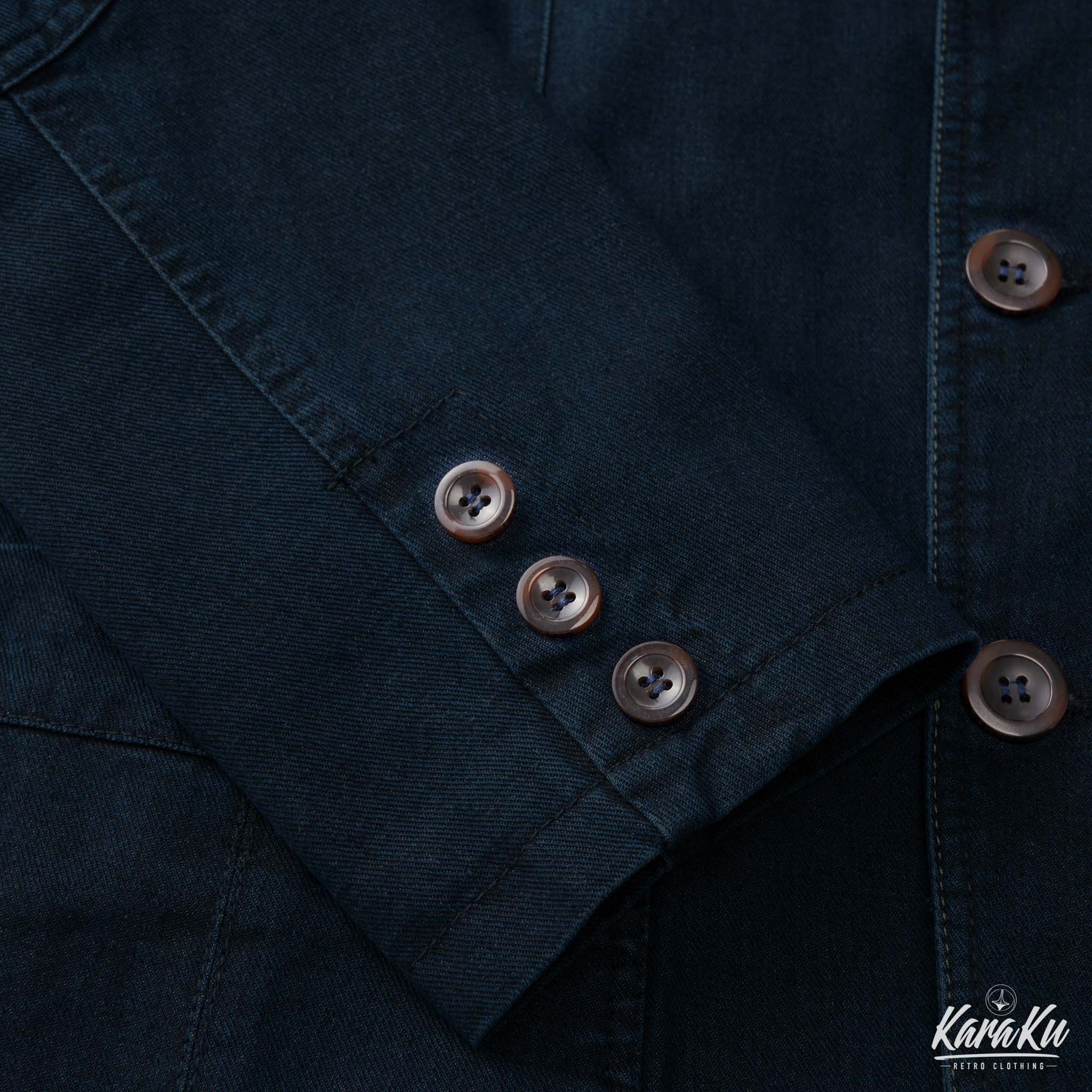 裏マルチストライプ柄 デニムブレザージャケット