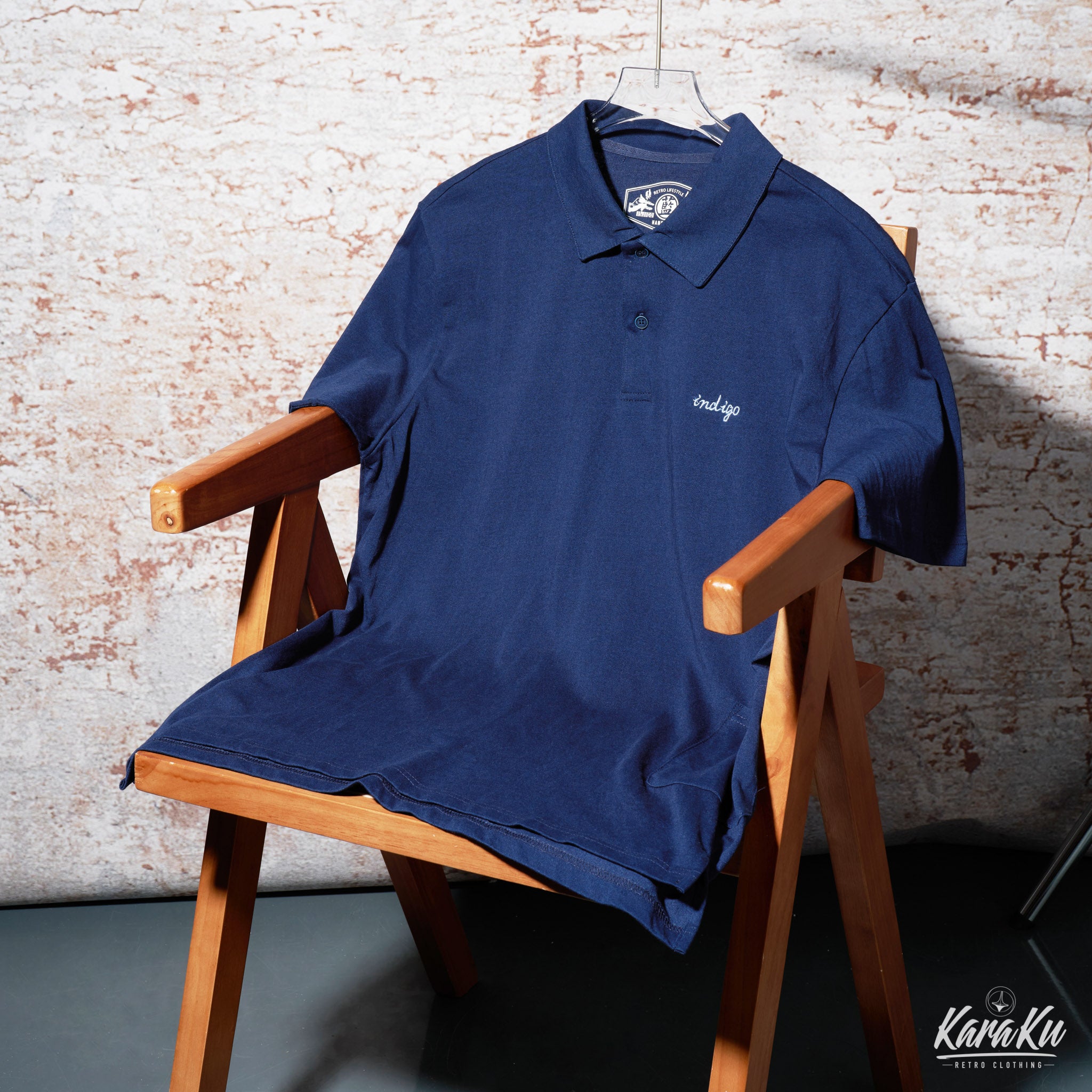 インディゴ ポロシャツ