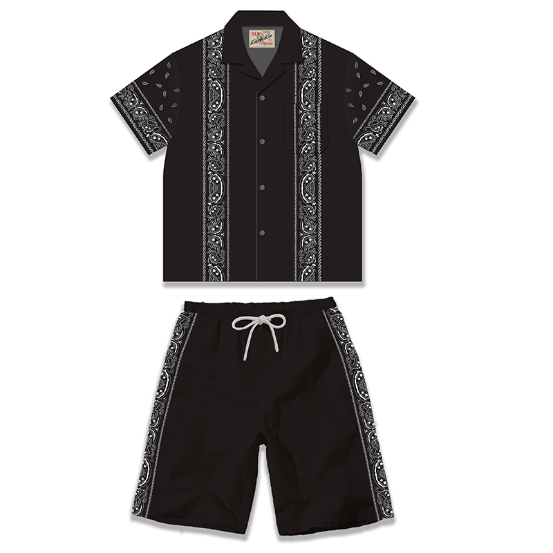 ペイズリー柄綿麻キューバシャツ＆ショーツ セット対応 – Karakubuy
