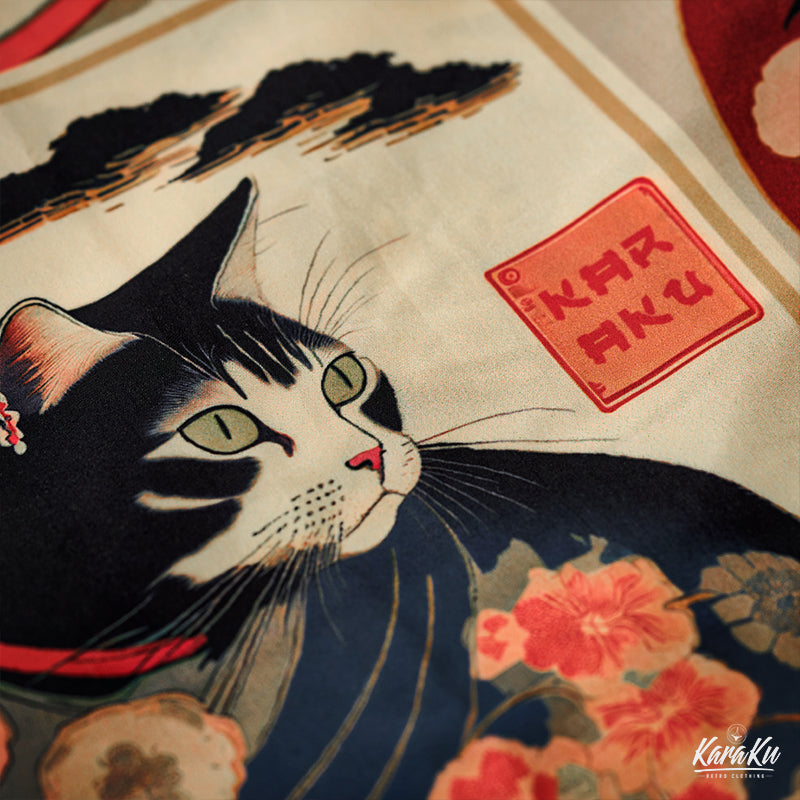 明治時代の猫 総柄 浮世絵風アロハシャツ – Karakubuy