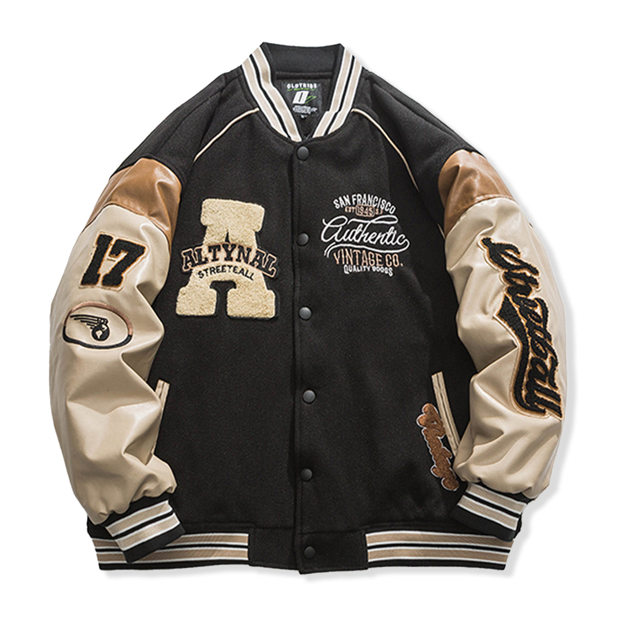 異素材コンビ配色&刺繡 中綿キルティングスタジャン – Karakubuy