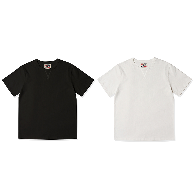 2枚のTシャツ 無地2色コットン海軍クルーネックTee – Karakubuy