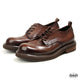 Business&amp;Casual Color menggosok kasut derby kulit asli