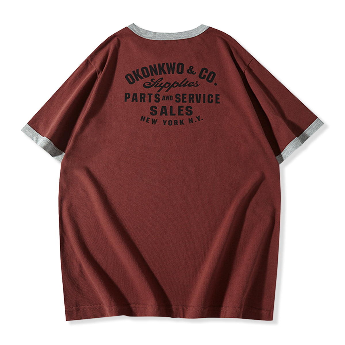 210gヘビーウェイト 手描き風バイクプリントリンガーTシャツ – Karakubuy