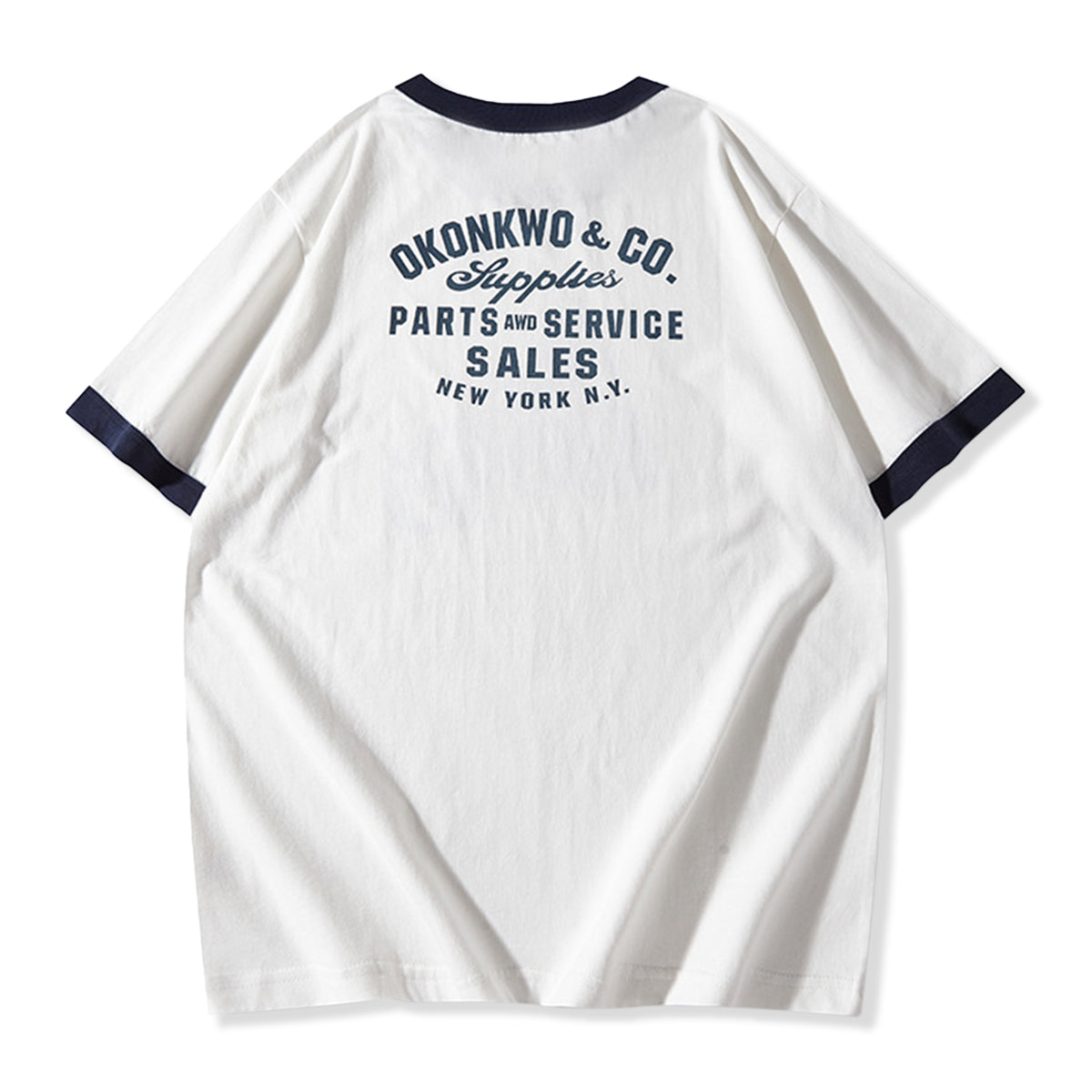 ARAKI リンガーTシャツ 210gヘビーウェイト 手描き風バイクプリントリンガーTシャツ – Karakubuy