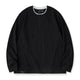 三色展開　フェイクレイヤード仕様スラブコットンヘンリーネックロングTee