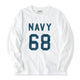 280ｇヘビーウェイト　「NAVY 68」プリントコットンロンＴ