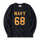 280ｇヘビーウェイト　「NAVY 68」プリントコットンロンＴ