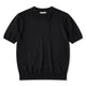 Clean Fit　四色展開　袖・襟・裾リブ入り極細畝ニットTee