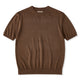 Clean Fit　四色展開　袖・襟・裾リブ入り極細畝ニットTee