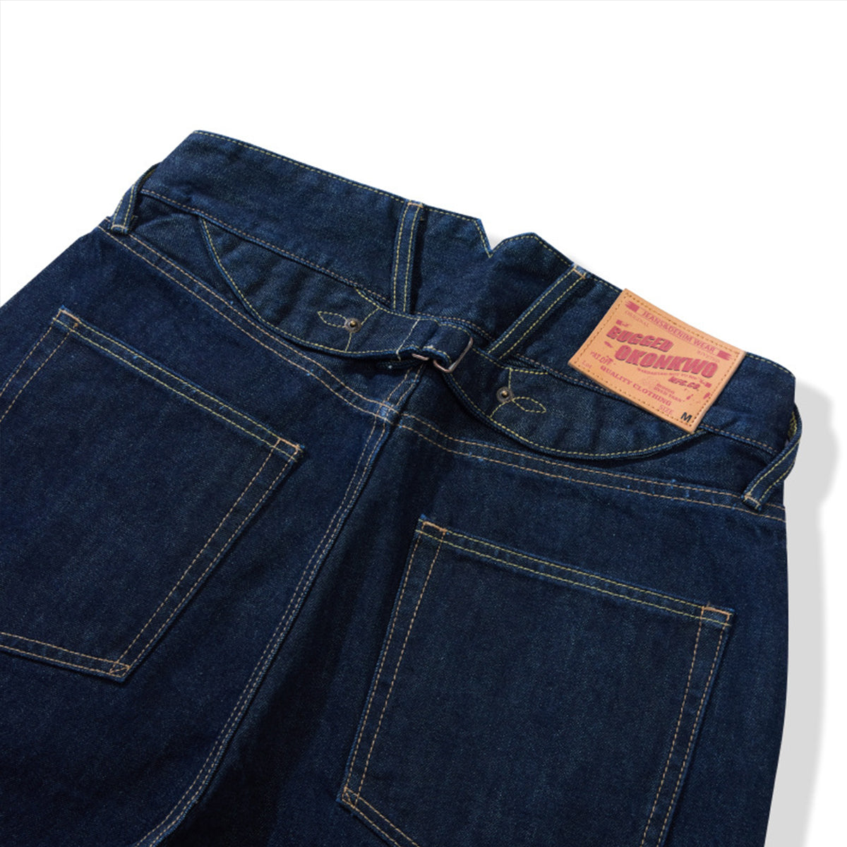 14.75oz 2タイプ選べるシンチバック付きヘビーウェイトデニムパンツ