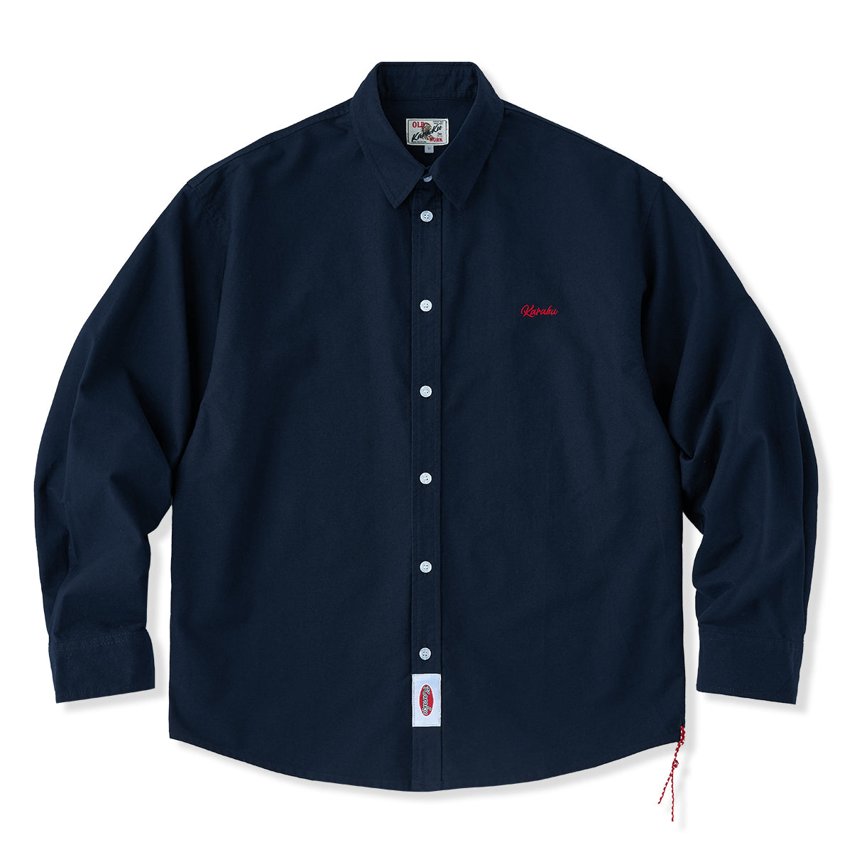 Cleanfit 赤ヒモ付き 刺繍入りオックスフォード長袖シャツ – Karakubuy