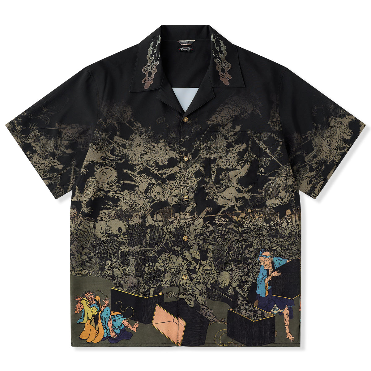 昔ばなし舌切雀」浮世絵柄パネルプリントアロハシャツ – Karakubuy