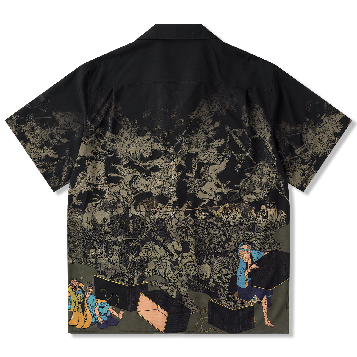 昔ばなし舌切雀」浮世絵柄パネルプリントアロハシャツ – Karakubuy