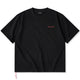 紅白ヒモ付き　「KaraKu」ロゴ刺繡入りブラックコットンTee