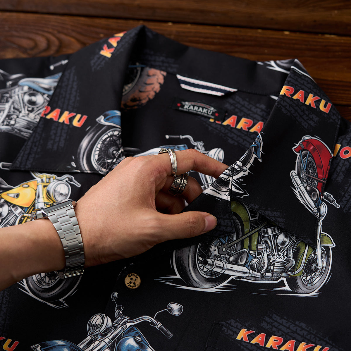 モーターサイクルカルチャー総柄アロハシャツ – Karakubuy