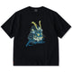 「光る目をした武将虎」プリント＆刺繍入りコットンTee