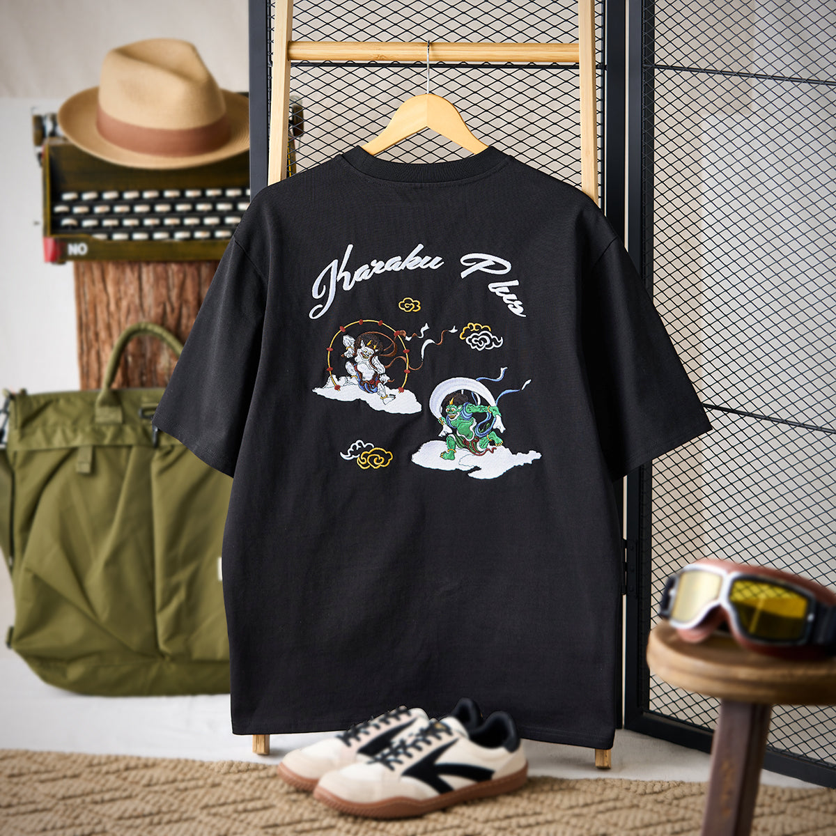 俵屋宗達「風神雷神図」刺繍入りヘビーウェイトTee – Karakubuy