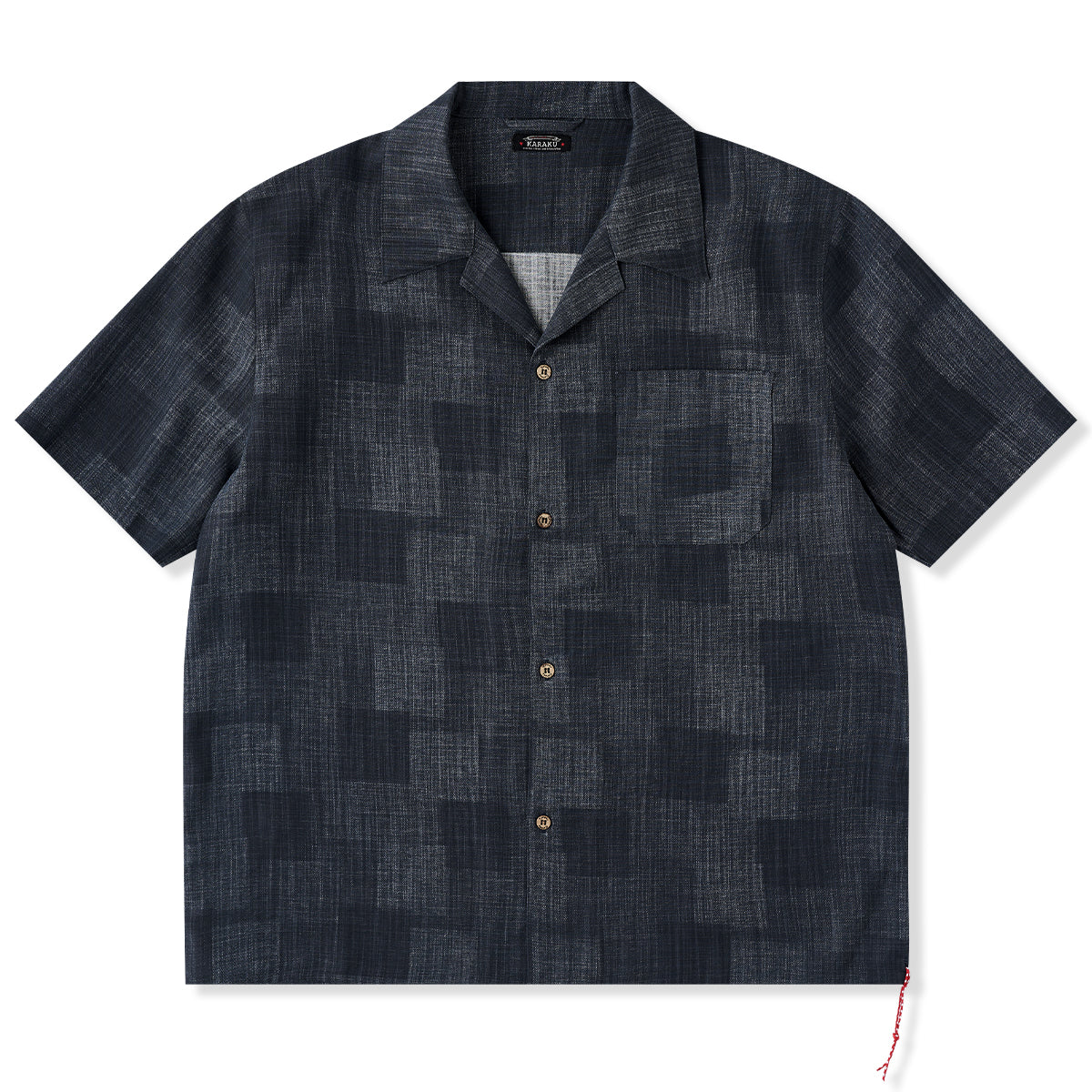 カラス　レア　北欧新品+invisibletシャツ 紅白ヒモ付き シャドーチェックテンセルオープンカラーシャツ – Karakubuy