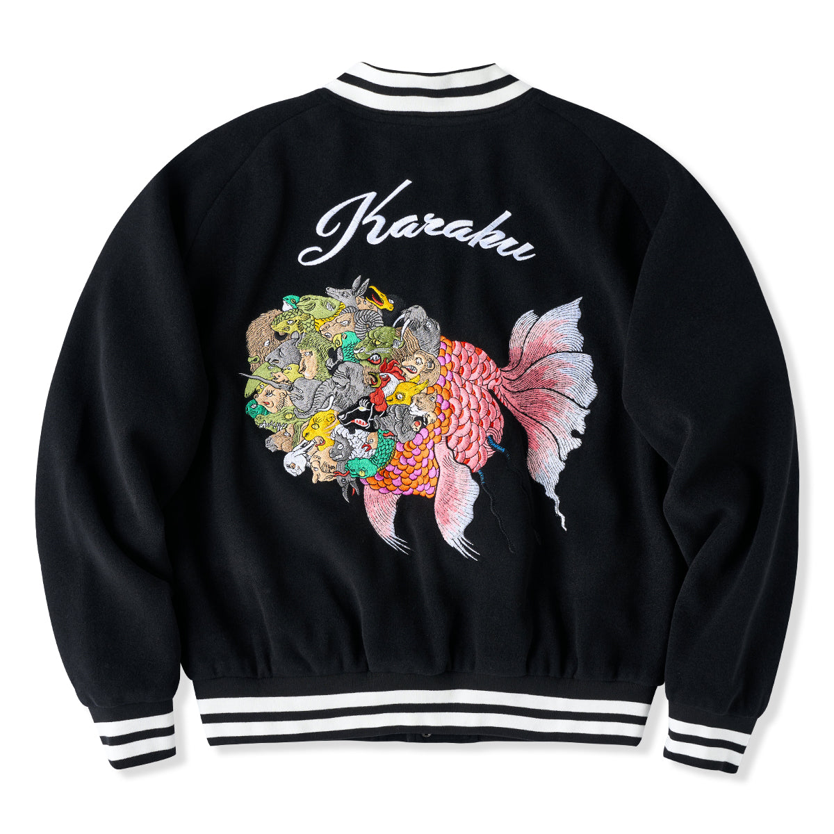KARAKU×石黒亜矢子「百頭魚」刺繡入り 浮世絵風スタジャン – Karakubuy