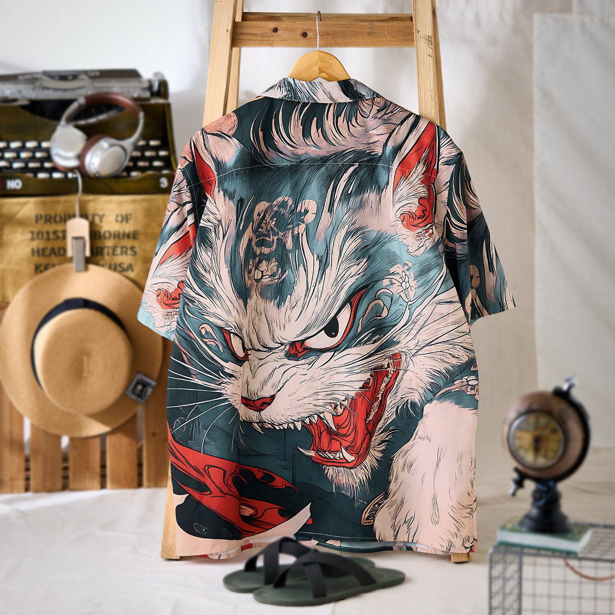 ◯手描きロウケツ染め布　　 図柄　若武者が悪龍を退治する、 ◯手描きロウケツ染め布 図柄 若武者が悪龍を退治する、